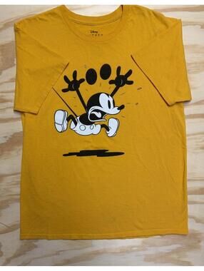Disney Mickey Mouse Orange T-Shirt Size Large Vtg